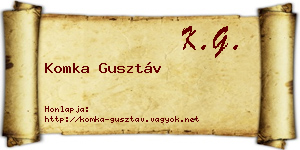 Komka Gusztáv névjegykártya