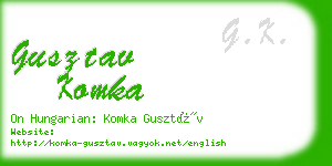 gusztav komka business card